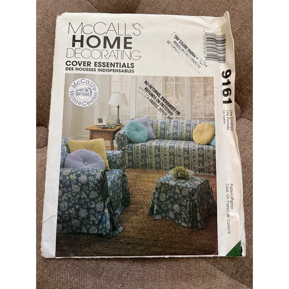McCall's Home Decorating Cover Essentials 9161 Sewing Patterns - 4 Patterns